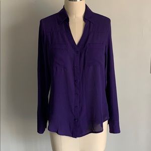 Express deep purple portofino shirt. Purple blouse